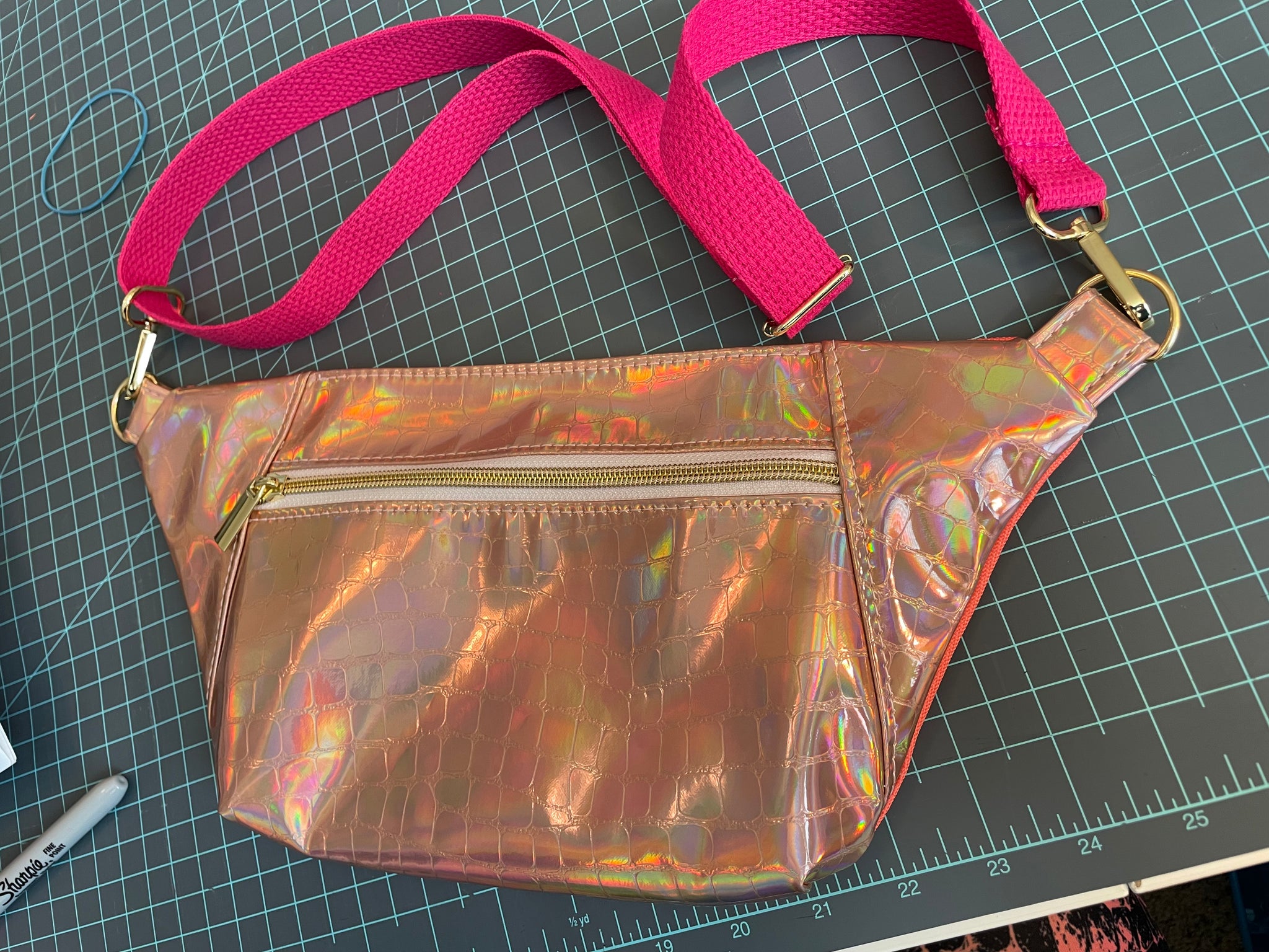 Coral Vinyl Fanny Pack