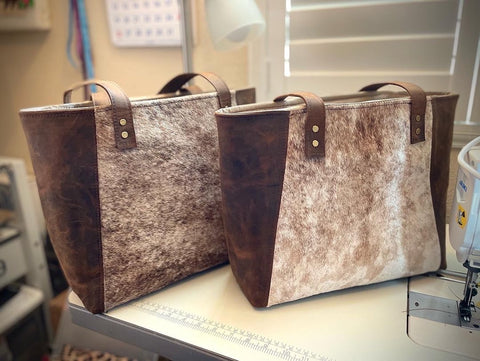 Custom Brown Leather Tote